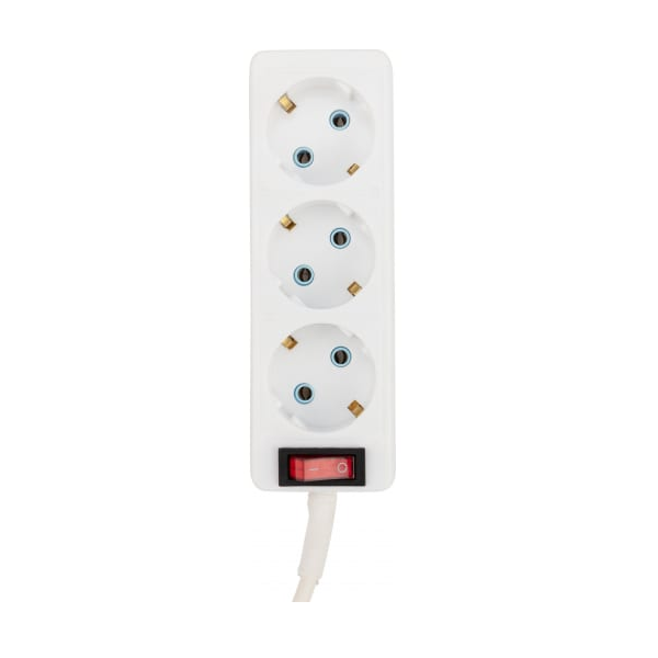 Удлинитель PROconnect 11-7213 3 гнезда, 5 м, 3х0.75 мм2, с/з, с кнопкой, белый