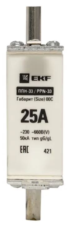 Предохранитель EKF fus-33/100/25 ППН-33 100/25А габарит 00С