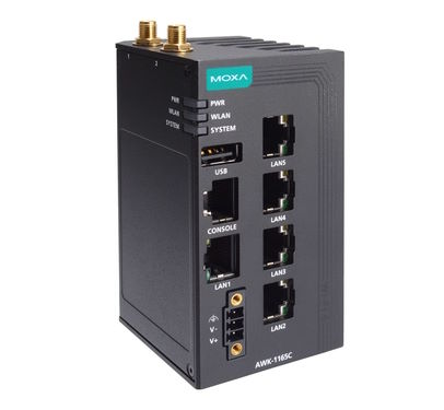 Точка доступа MOXA AWK-1165A-UN-T беспроводная сетевой Wi-Fi адаптер стандарта IEEE 802.11ax, с 5 портами Ethernet 10/100/1000BaseT(X), с расширенным