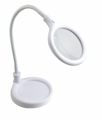 Лупа Rexant 31-0247 настольная малая 3X с подсветкой 30 LED (подставка + прищепка), белая