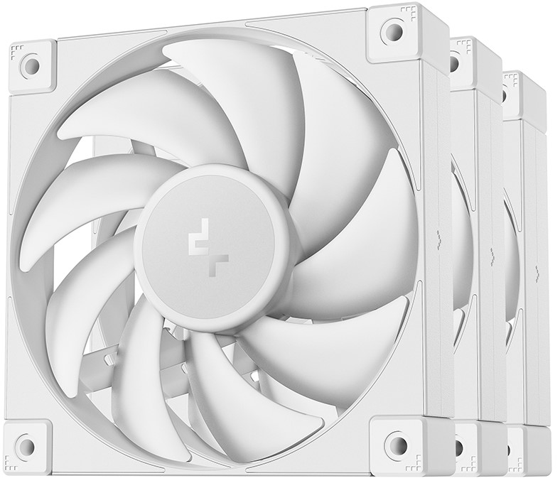 Вентилятор для корпуса Deepcool FD12 WH-3 IN 1 120mm, 400-2050rpm, 64.2CFM, 27.6dBa, 4-pin PWM Color BOX (3-pack)