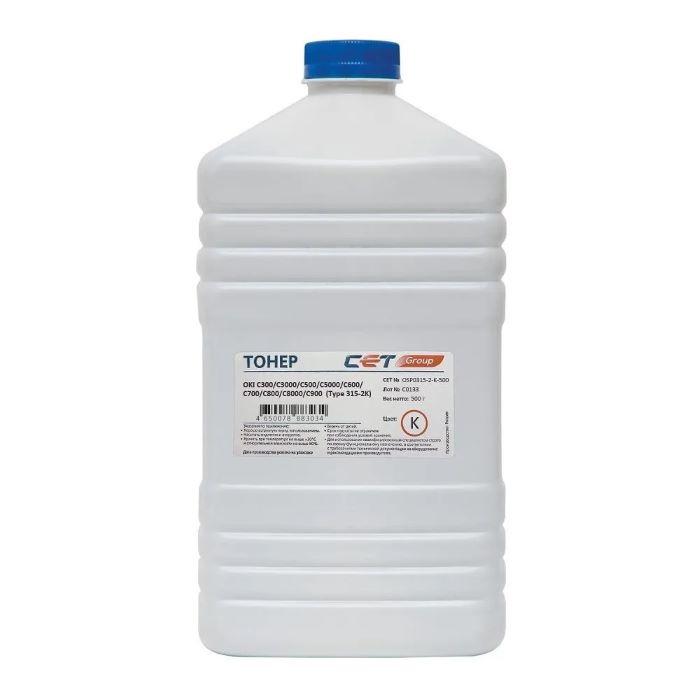Тонер CET Type 315-2 для OKI Pro9431, C300/C3000/C500/C5000/C600/C700/C800/C8000/C900 series (Japan) Black, 500г/бут, (унив.), OSP0315-2-K-