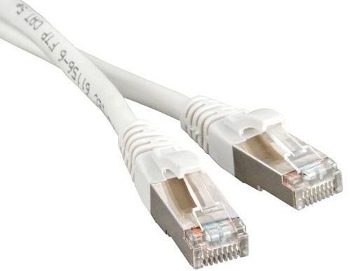 Кабель патч-корд FTP 5e кат. 0,5м. Hyperline PC-LPM-STP-RJ45-RJ45-C5e-0.5M-LSZH-WH экранированный, LSZH, белый