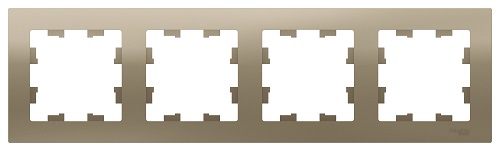 Рамка Schneider Electric ATN000504 AtlasDesign, 4-постовая, универсальная, шампань