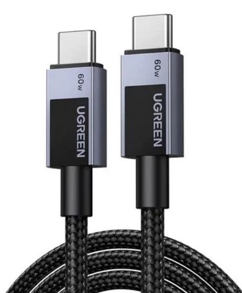 Кабель UGREEN L524 55776_ USB-C to USB-C PD 3A Fast Charging Braided Date Cable. длина: 3м. цвет: серый космос