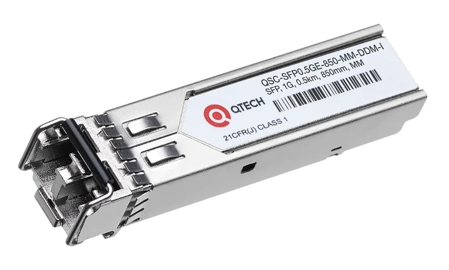 Модуль SFP QTECH QSC-SFP0.5GE-850-MM-DDM-I 550м, 1,25Гбит/c, Tx=850nm, LC, VCSEL, MM, DDM, индустриальный
