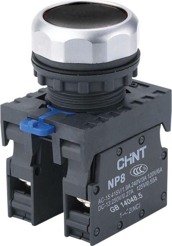 Кнопка управления CHINT 667112 NP8-11BN/2 без подсветки черн. 1НО+1НЗ IP65