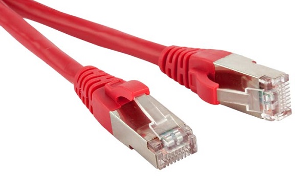 Кабель патч-корд Hyperline PC-LPM-STP-RJ45-RJ45-C6-1M-LSZH-RD F/UTP, экранированный, Cat.6, LSZH, 1 м, красный