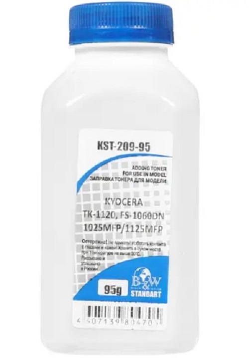 Тонер B&W (Black&White) KST-209-95 для Kyocera TK-1120, FS-1060DN/1025MFP/1125MFP (фл. 95г) Standart фас.Россия