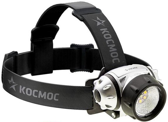 Фонарь налобный Космос KOC-H19-LED 1W XPE LED + 6 SMD LED 3*AAA(R03), батарейки в комплекте