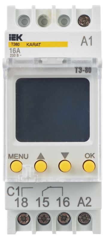 Реле времени Таймер IEK MTA10-16-080 ТЭ80 цифровой 16А 230В на DIN-рейку KARAT