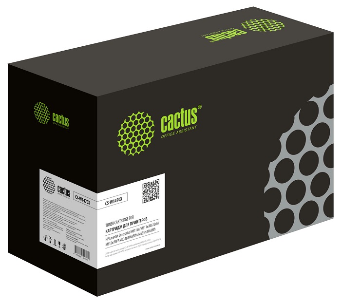 Картридж Cactus CS-W1470X №147X W1470X черный (25200стр.) для HP LaserJet M611dn/M612dn/M634dn/M634h