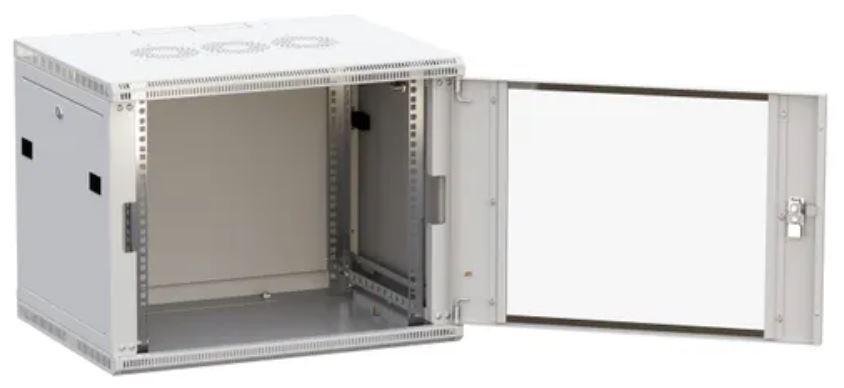 Шкаф настенный 19, 9U EKF TRP-WLL-0964-40G TERACOM PRO 600х450 мм дверь стеклянная с замком-ручкой серый