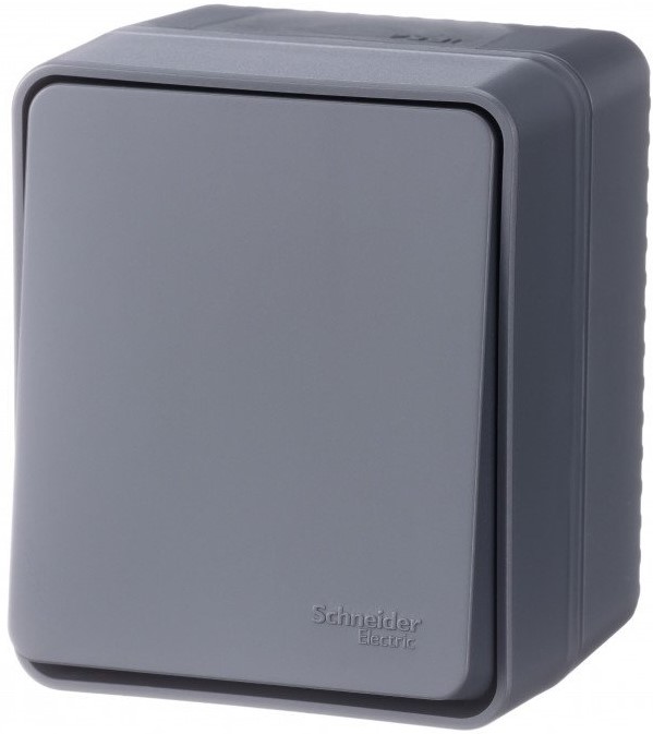  Переключатель Schneider Electric ATN544061 AtlasDesign PROFI IP54 О/У 1-клавишный 10 АХ, антрацит