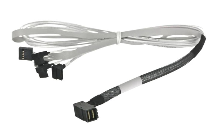 Кабели SAS/SATA/SCSI  Xcom-Shop Кабель DiliVing DL36-3395 Internal SFF8643-to-4*SATA+SB (HDmSAS (угловой)-to-4*SATA(угловой)+SideBand), 100cm