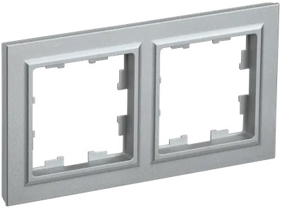 Рамка IEK BR-M22-K47 2-м BRITE РУ-2-БрА алюминий