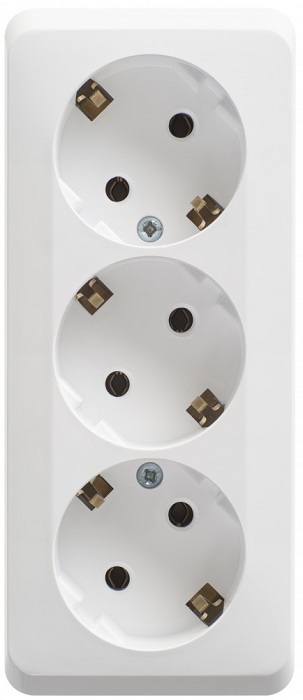 Розетка Schneider Electric PA16-011B 3-ая с/з без шторок 16А 250B белый