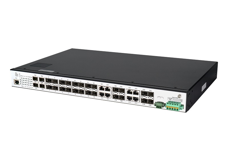 Коммутатор управляемый BDCom IES2000-5024S8C4X Unmanaged Multi functional PoE Switch (8 1000M PoE ports, 2 GE TX ports; built-in AC220V  power supply;