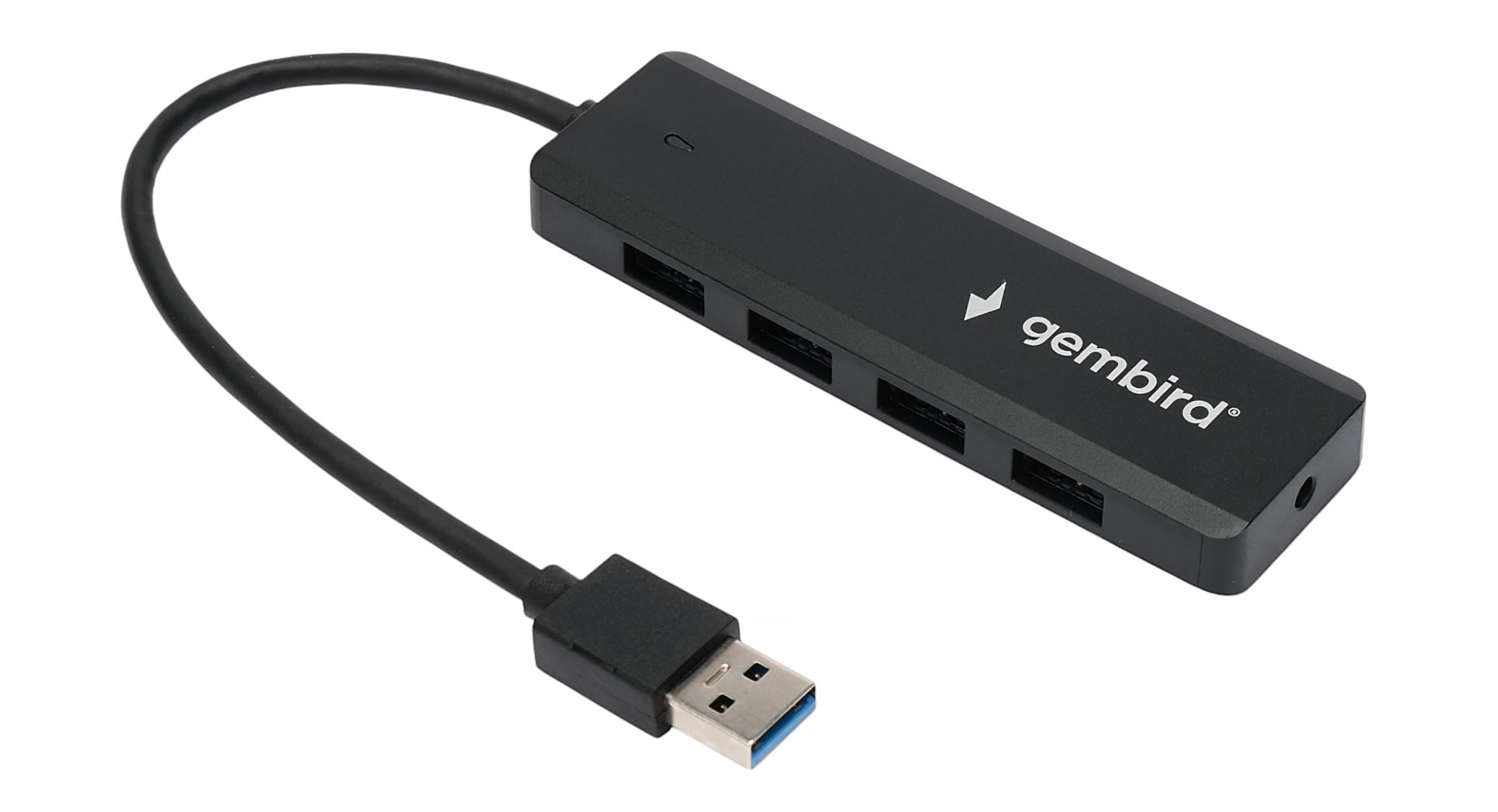 USB разветвители  Xcom-Shop Разветвитель USB 3.1 Gembird UHB-C354 4хUSB, с доп.питанием (порт DC), кабель USB 15см, черный