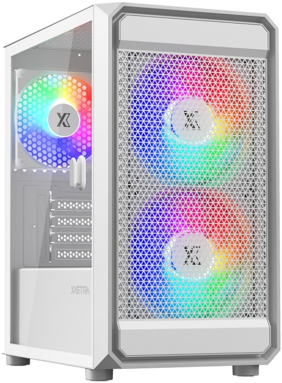 Корпус mATX Xastra A303M 3FRGB без БП, боковая панель из закалённого стекла, USB 3.0, USB 2.0