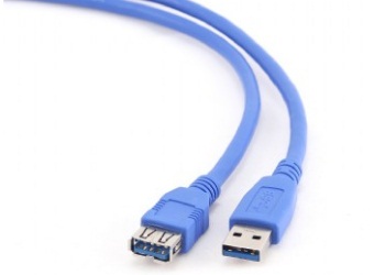 Кабель интерфейсный USB 3.0 удлинитель Cablexpert AM-AF 1.8 м, Pro, экран, синий, пакет