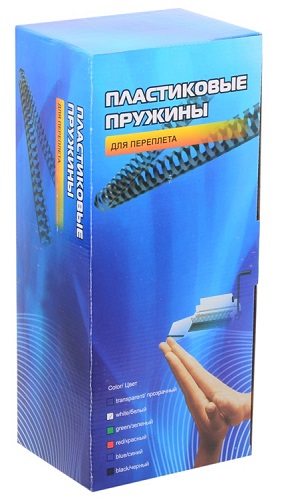 Пружина Office Kit BP2041 Пластиковая, 14 мм, белая,100шт.