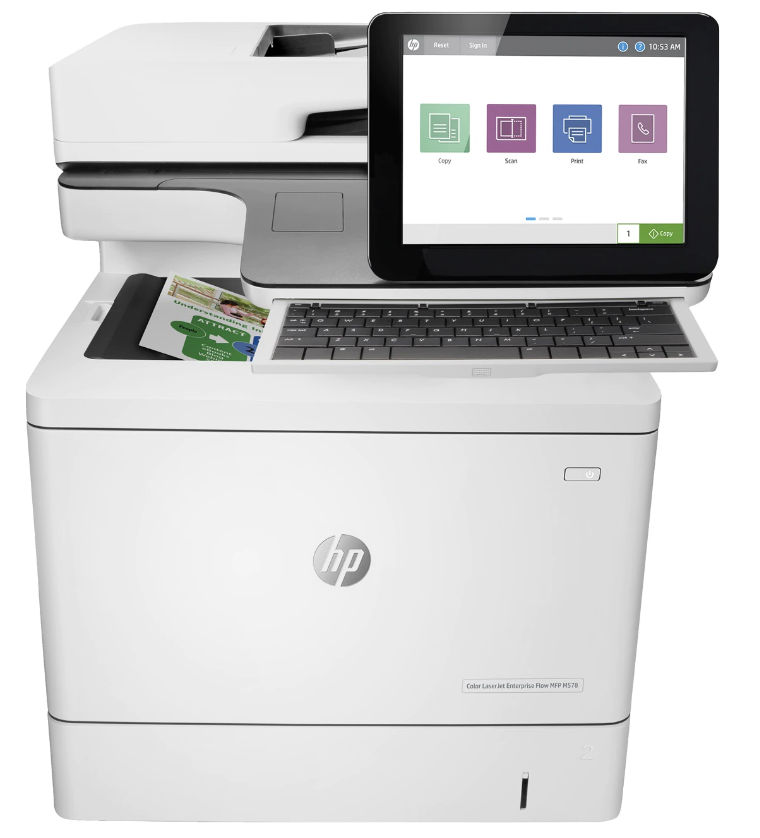 Лазерное цветное  Xcom-Shop МФУ цветное HP Color LaserJet Enterprise MFP M578C 7ZU87A (A4, 38стр/мин, HDD 320Gb, 2лотка 100+550, ADF100, Duplex, Stapler, USB/GigEth, replB5L54A)