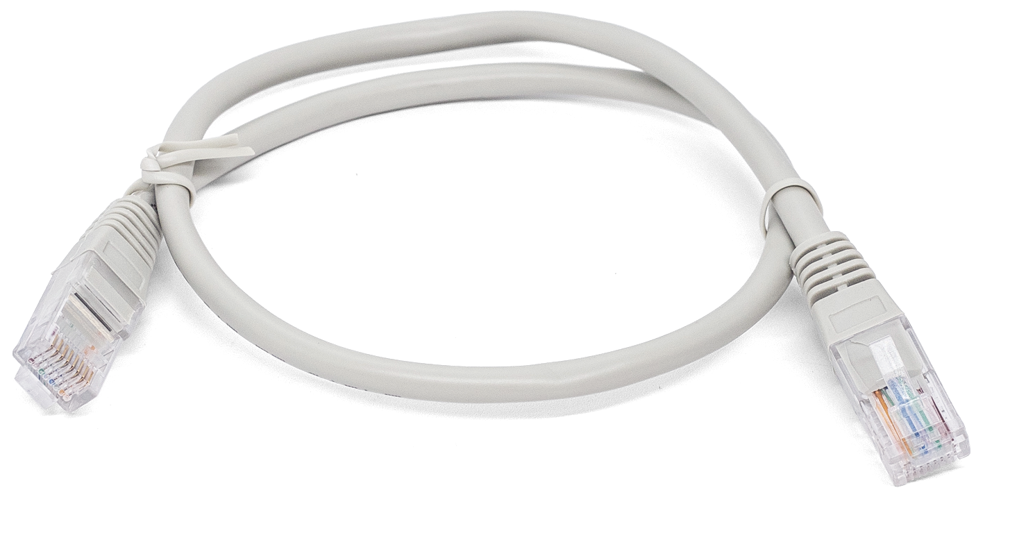 Кабель патч-корд U/UTP 5e кат. 0.5м Filum FL-U5-0.5M 26AWG(7x0.16 мм), омедненный алюминий (CCA), PVC, серый