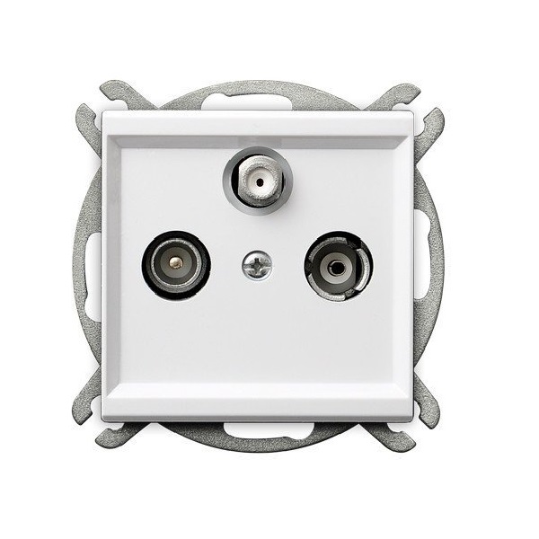 Розетка Ospel GPA-RSP/m/00 RTV-SAT, проходная, белый