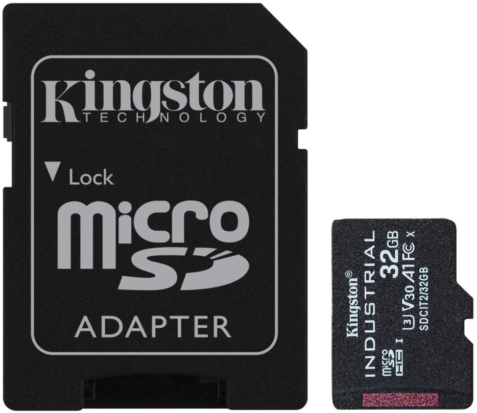 Карта памяти 32GB Kingston SDCIT2/32GB microSDHC class10 UHS-I industrial с адаптером