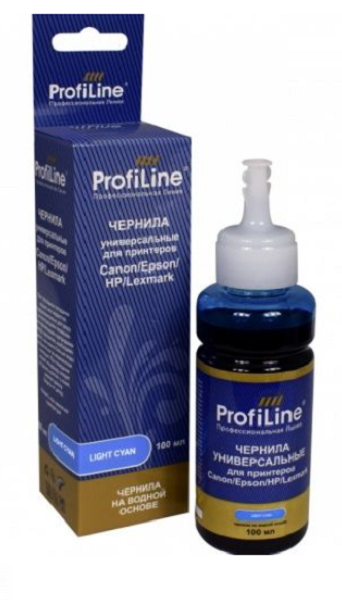 Чернила ProfiLine PL_INK_U_C/E/H/L_LC_100ml для принтеров Canon/Epson/HP/Lexmark универсальные на водной основе Light Cyan 100 мл