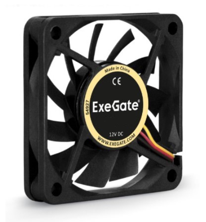 Вентилятор для корпуса Exegate ExtraSilent ES06010B3P EX297026RUS 60x60x10 mm, 2000rpm, 9.5CFM, 16dBa, 3-pin
