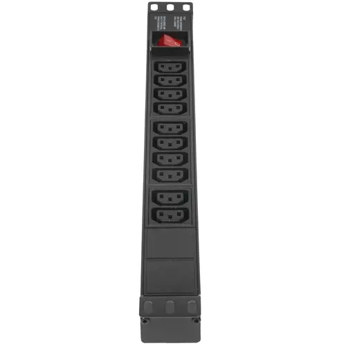 Блок розеток 19, 10 розеток Exegate ServerPro PDU-19H001 Al-10C13-C14-SW EX280859RUS (19,1U, Алюминий, 10 IEC 320 C13, С14, выкл. с подсветкой, черн