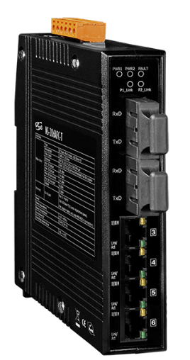  Коммутатор ICP DAS NS-206AFC-T CR Multi-mode, SC Connector, 4-port 10/100 Mbps with 2 Fiber ports Switch (RoHS)