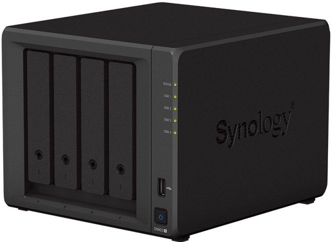 Сетевой накопитель Synology DiskStation DS923+ 4x3.5”/2.5 SATA, 2xNVMe, 2xUSB3.2Gen1, 1xeSATA, 2xUTP Gigabit, без HDD