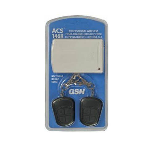 Сигнализация GSM GSN ACS-146R радиоприемн+2 пульта (4-х кнопочн.), f-раб. 433.92МГц, технолог.прыгающ.кода KEELOQ®, Ризл.10мВт, до 500 м, до 330 пул