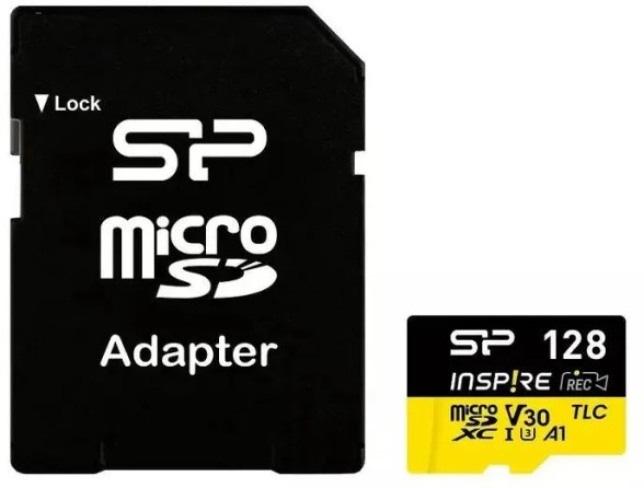 Карта памяти MicroSDXC 128GB Silicon Power SP128GBSTXLV3V1NSP Elite V30 A1, adapter