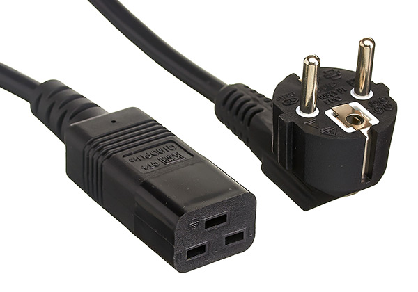 Кабель питания Exegate PC19-10P (Евровилка Schuko->С19) VDE-250V-3*1.5mm2, медь, черный, 16А, 10м.