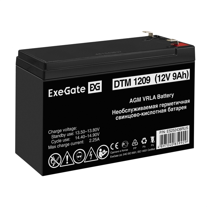  Батарея Exegate DTM 1209 ES252438RUS (12V 9Ah, клеммы F1)