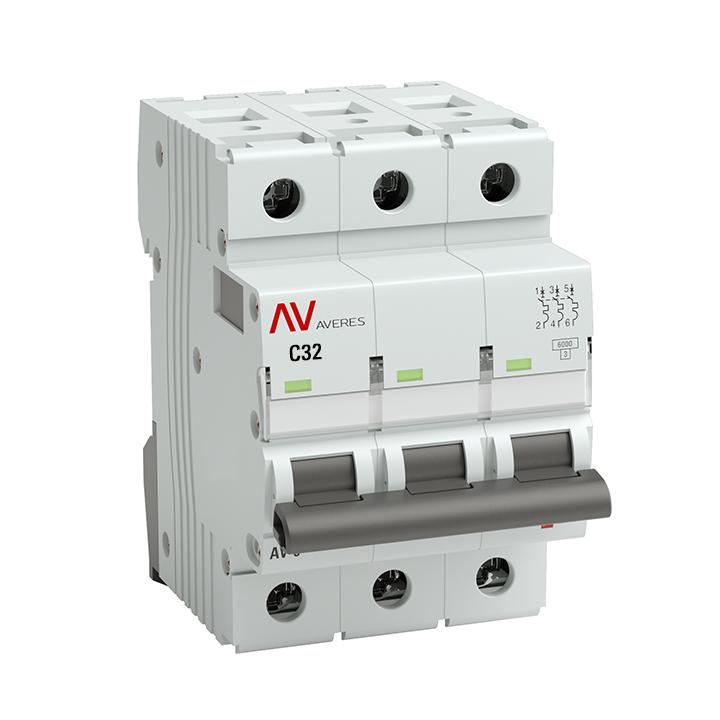 Автоматический выключатель EKF mcb6-3-32C-av AV-6 3P 32A (C) 6kA AVERES