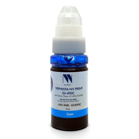  Чернила NVP GI-490C NV-0664C001 для Canon Pixma G1400/G2400 (70 мл), cyan