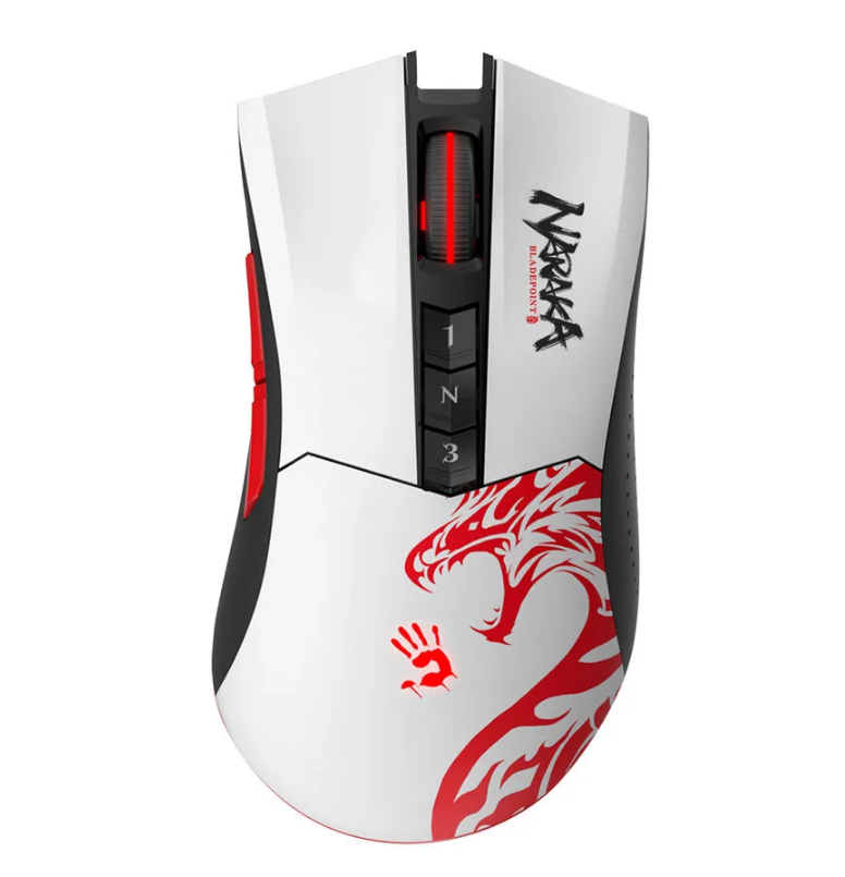 Мышь Wireless A4Tech R90 PLUS NARAKA белый/рисунок оптическая (5000dpi) USB (7but) 1881978