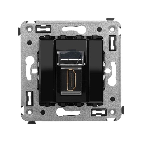 Розетка DKC 4402253 HDMI одинарная в стену, тип А-А, Черный квадрат, Avanti