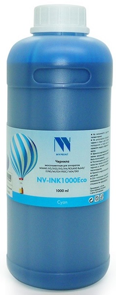   Xcom-Shop Чернила NVP NV-INK1000CEco экосольвентные Cyan для аппаратов MIMAKI JV2/JV22/JV2/JV4/ROLAND RS640/FJ740/MUTOH 900C/1604/DX5 (1000ml)