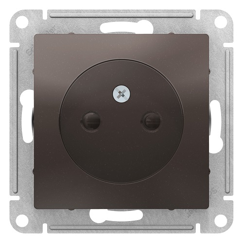 Розетка Schneider Electric ATN000649 AtlasDesign, с заземлением, со шторками, с крышкой, 16А, IP20, механизм, мокко