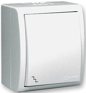 Переключатель Simon 1594204-030 Simon 15 Aqua Белый 1-клавишный с/п наружный, IP54