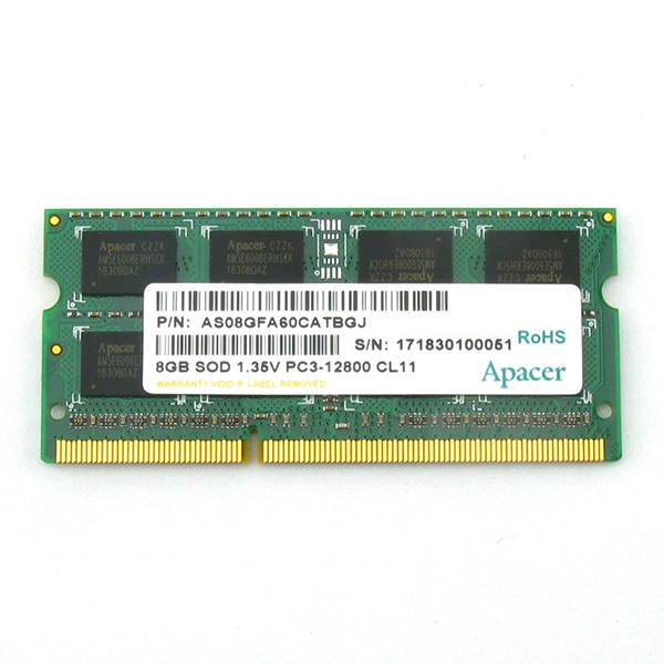   Xcom-Shop Модуль памяти SODIMM DDR3 8GB Apacer DV.08G2K.KAM (AS08GFA60CATBGJ) PC3-12800 1600MHz 2Rx8 CL11 204-pin 1.35V