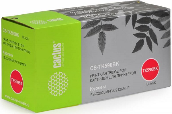 Тонер-картридж Cactus CS-TK590BK черный для FS-C2026MFP/C2126MFP/C2526MFP/C2626MFP/C5250DN (7000стр.