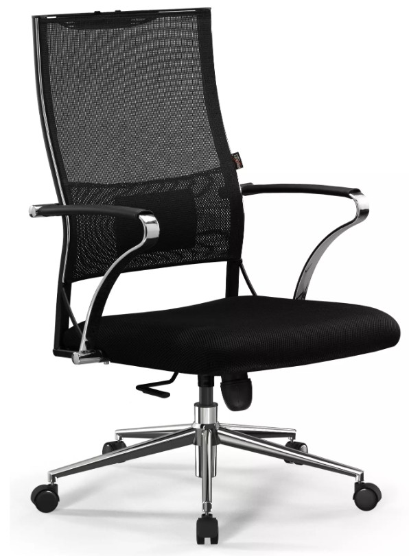 Кресло Metta Sit Air-180 B2-290K (M10.B23.G18.W02) Z509385244 на колесиках, сетка, 1шт. в комплекте черный/черный