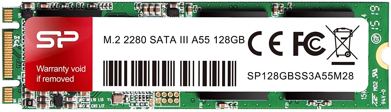 SSD Silicon Power Накопитель SSD M.2 2280 Silicon Power SP128GBSS3A55M28 A55 128GB SATA 6Gb/s 3D TLC 560/480MB/s MTBF 1.5M